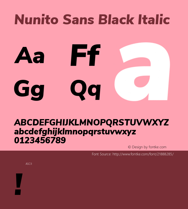 Nunito Sans Black Italic  Font Sample