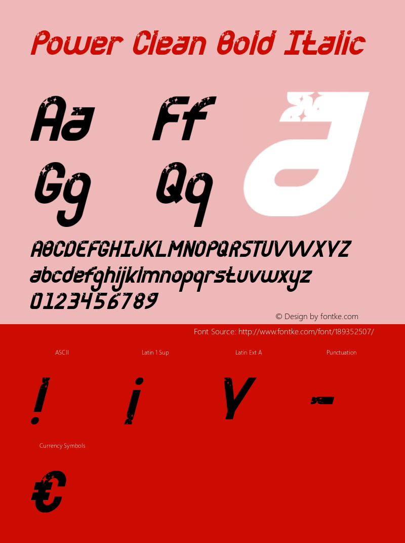 Power Clean Bold Italic Version 1.005;Fontself Maker 3.5.4图片样张