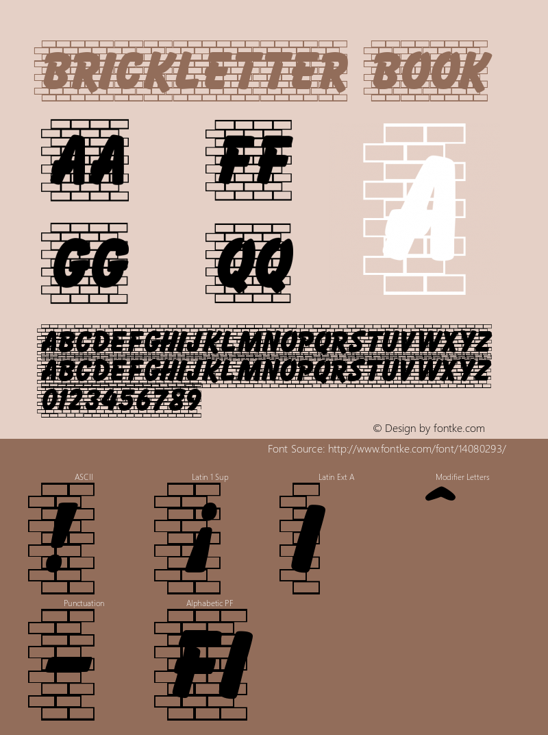 Brickletter Book Version Macromedia Fontograp Font Sample