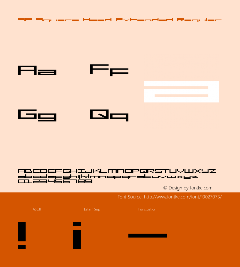 SF Square Head Extended Regular 1.0 Font Sample