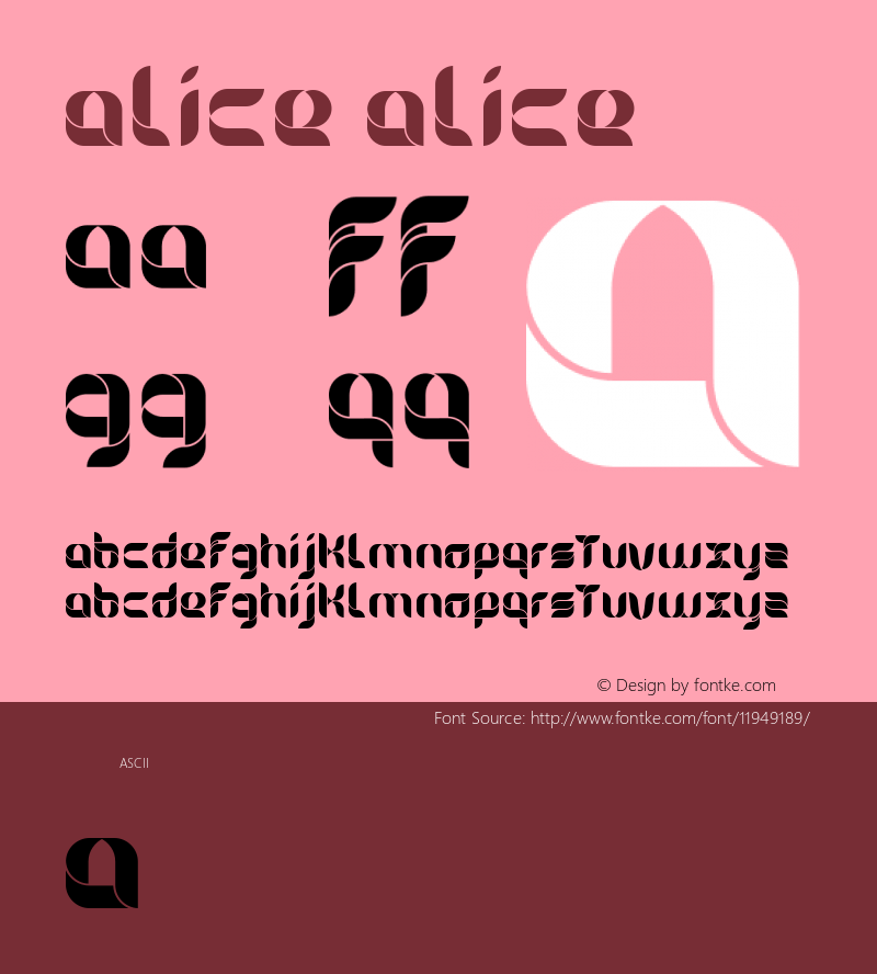 Alice Alice Version 1.0 Font Sample