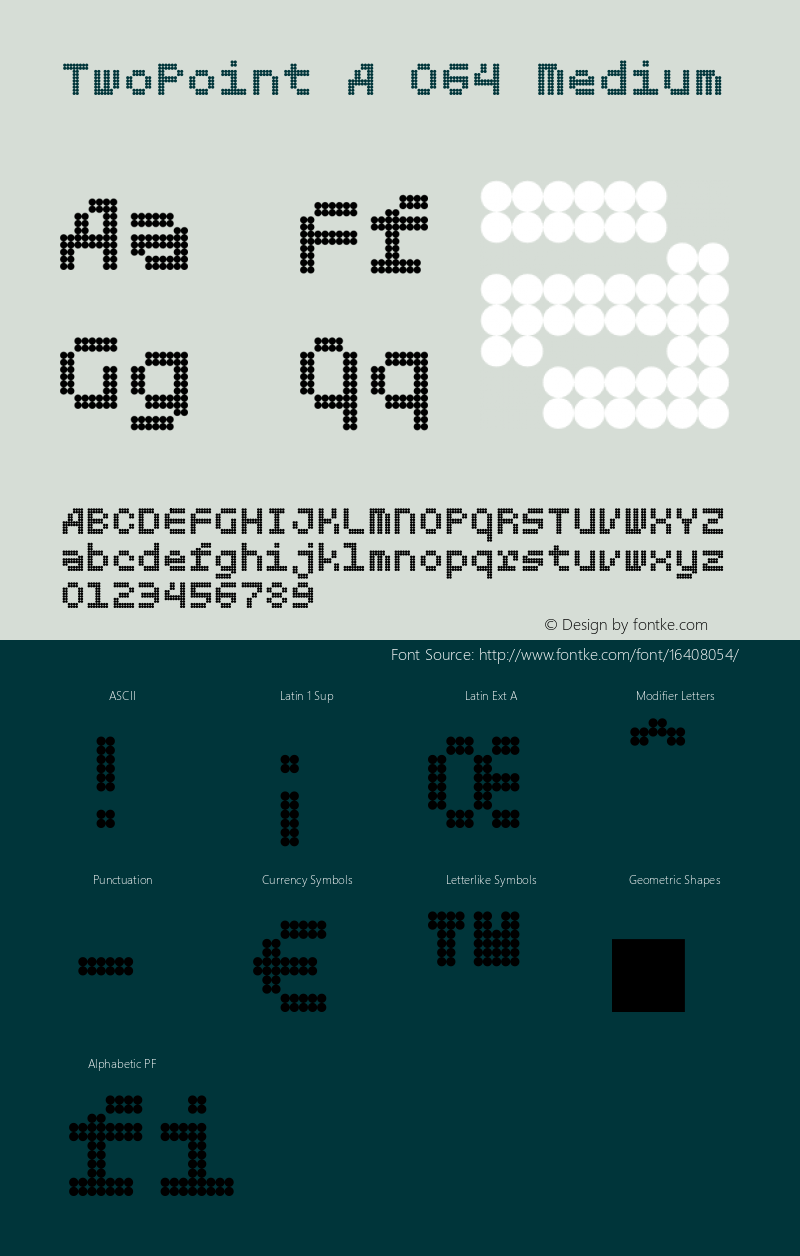 TwoPoint A 064 Medium Version 1.000 Font Sample