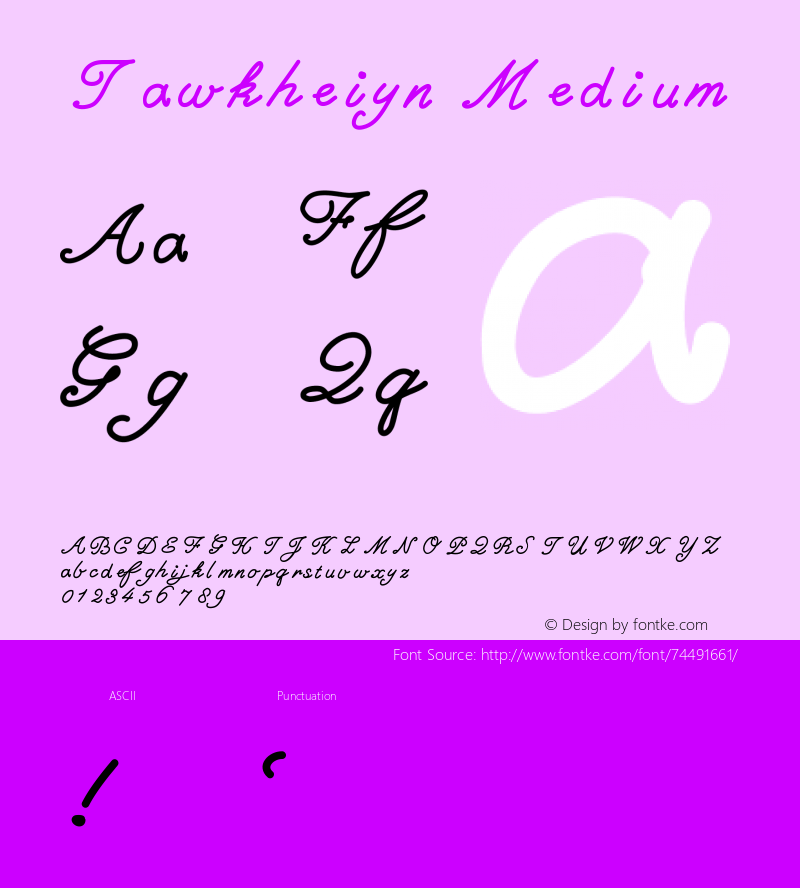 Tawkheiyn Version 001.000 Font Sample