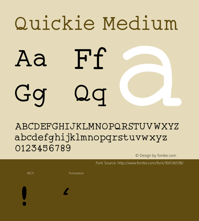 Quickie Version 001.000 Font Sample