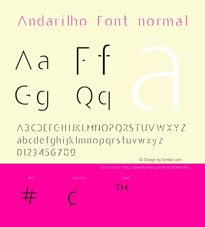 Andarilho Font normal Version 001.003 Font Sample