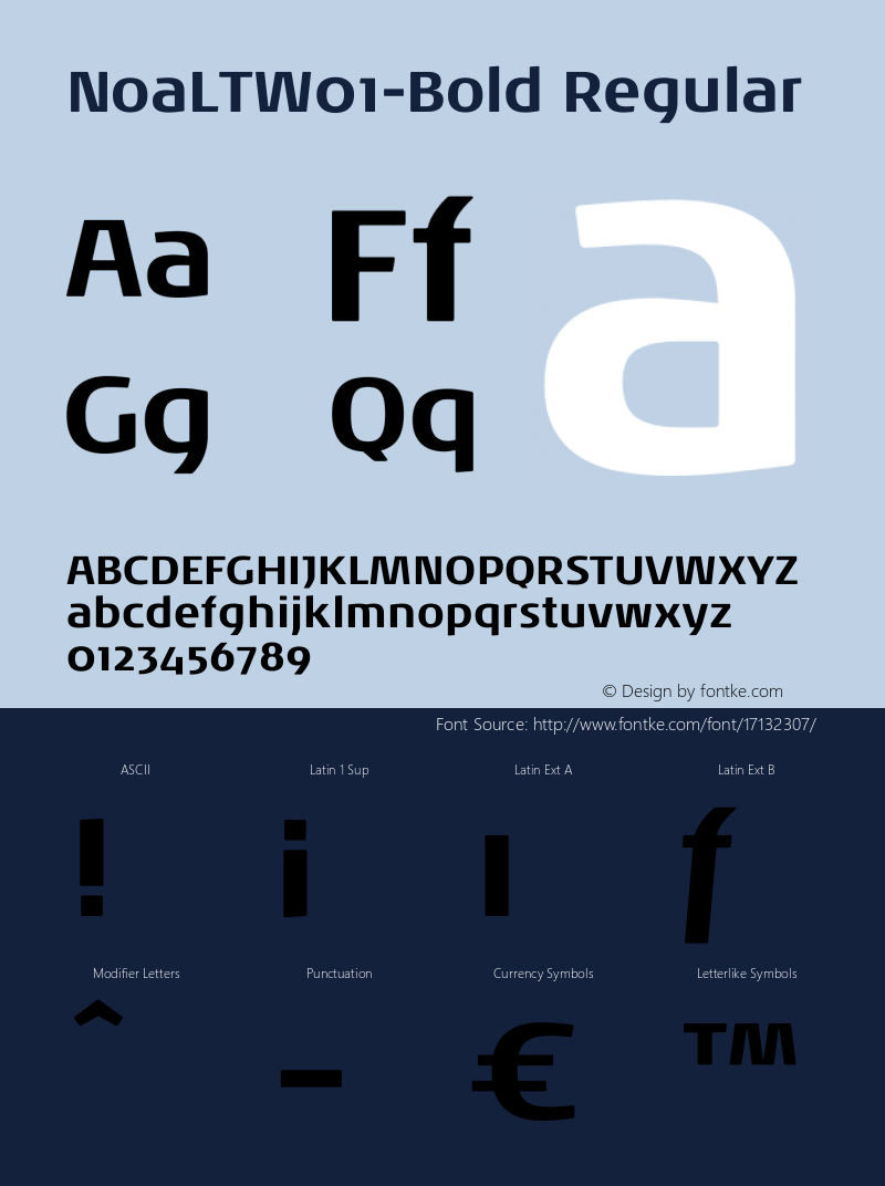 NoaLTW01-Bold Regular Version 1.01 Font Sample