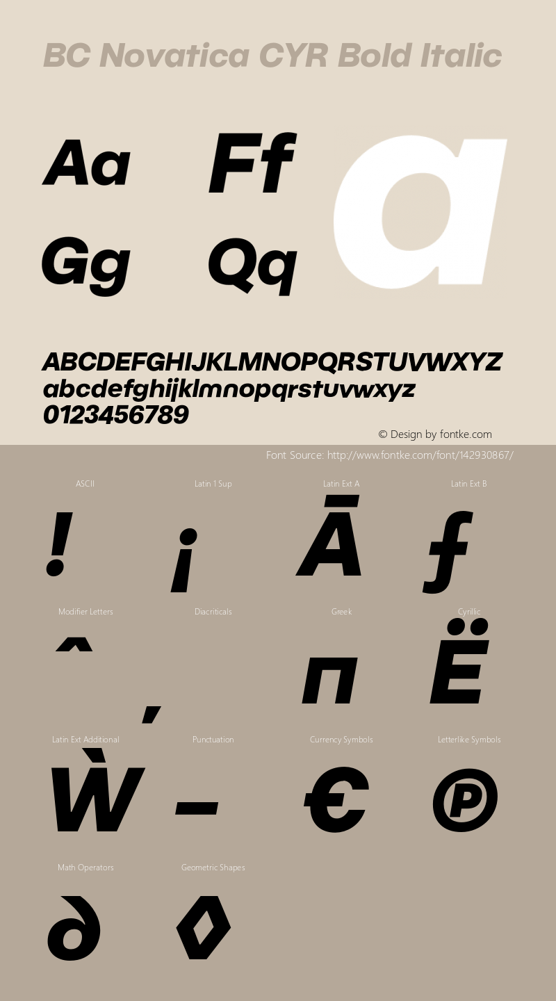 BC Novatica CYR Bold Italic Version 1.000;hotconv 1.0.109;makeotfexe 2.5.65596 Font Sample