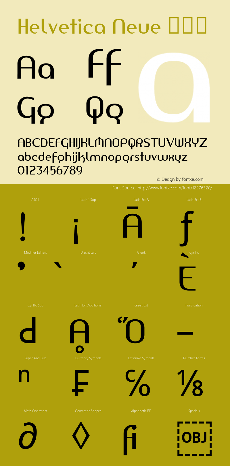 Helvetica Neue 常规体 10.0d35e1 Font Sample