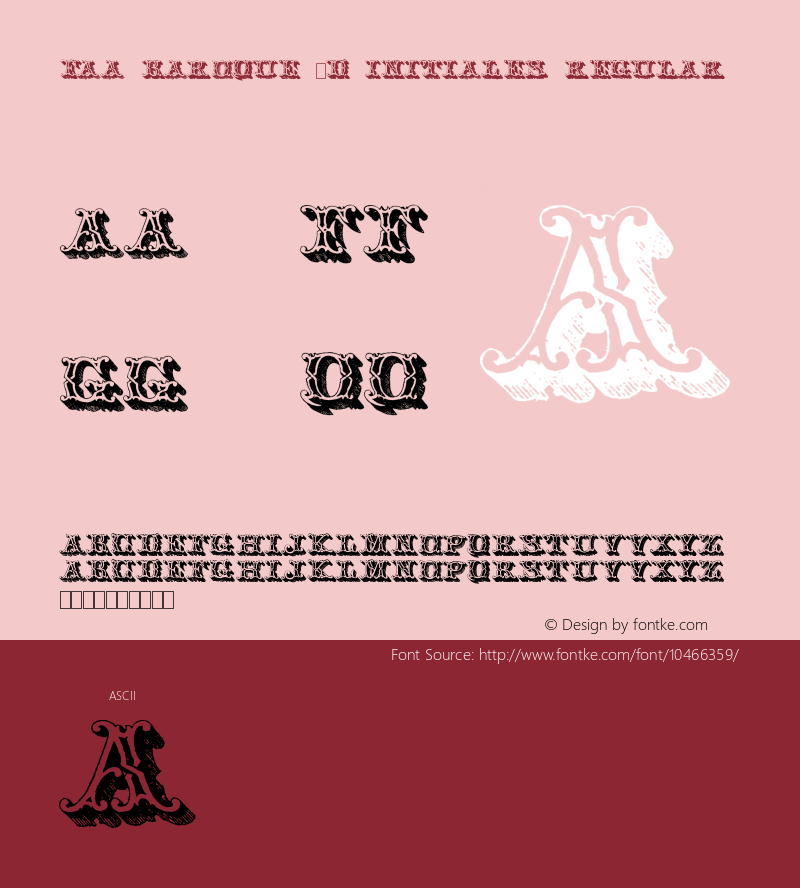 FAA Baroque 3D Initiales Regular Version 1.00 October 4, 2011, initial release Font Sample