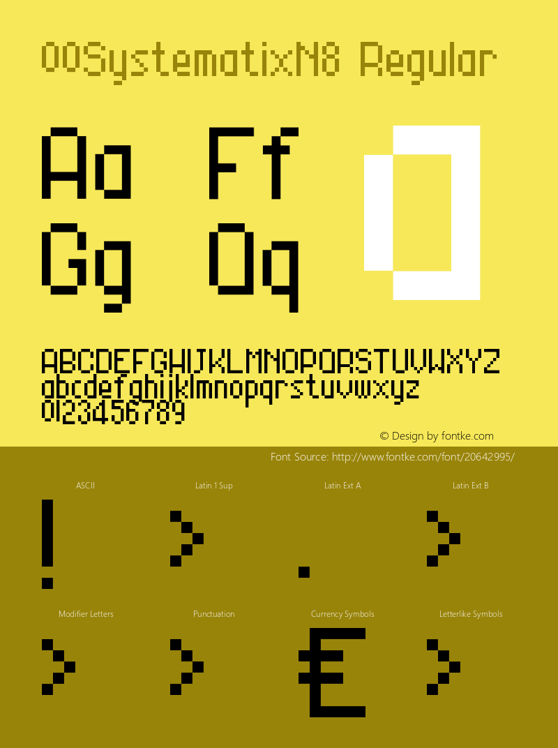 00SystematixN8 1.00 Font Sample