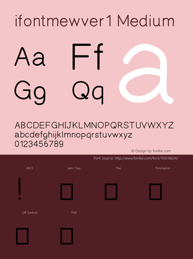 ifontmewver1 Version 001.000 Font Sample