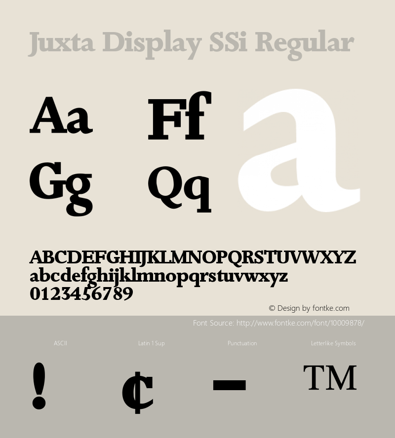 Juxta Display SSi Regular 001.001 Font Sample