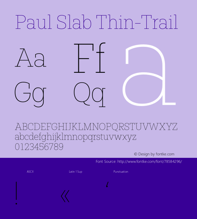 Paul Slab Thin-Trail Version 1.000;PS 001.000;hotconv 1.0.88;makeotf.lib2.5.64775 Font Sample