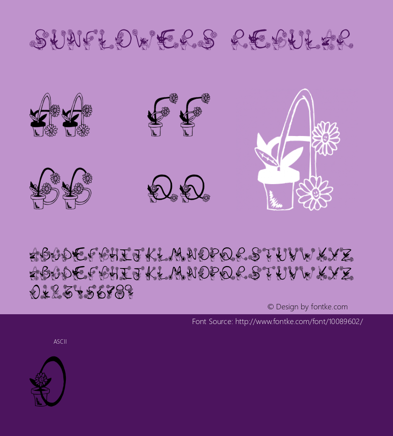 Sunflowers Regular Macromedia Fontographer 4.1 2001-04-04 Font Sample