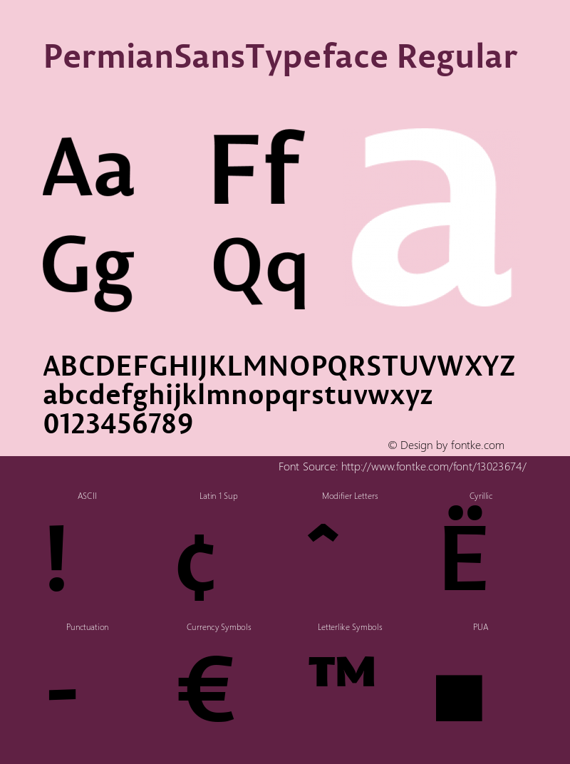 PermianSansTypeface Regular Version 1.000 Font Sample