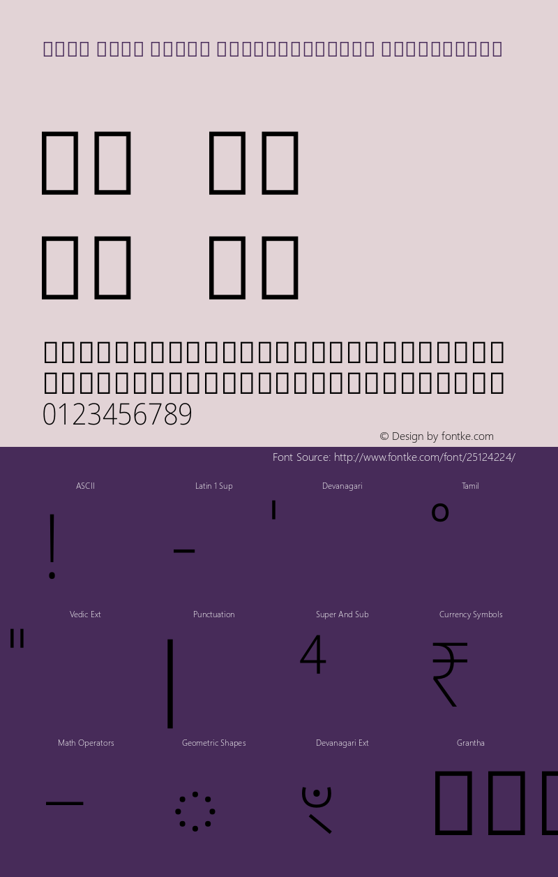 Noto Sans Tamil SemiCondensed ExtraLight Version 2.000 Font Sample