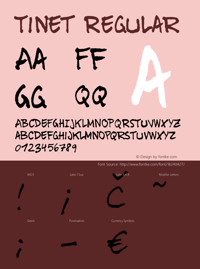 Tinet Regular Version 1.00 September 24, 2008, initial release Font Sample