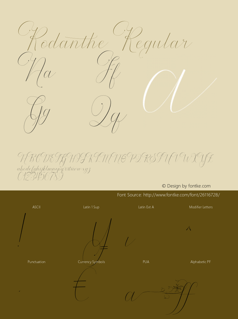 Rodanthe Version 1.000 Font Sample