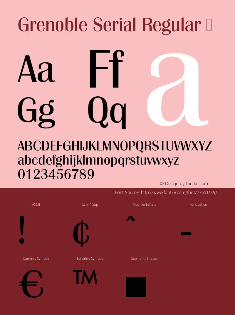 Grenoble Serial Regular Version 1.000 Font Sample