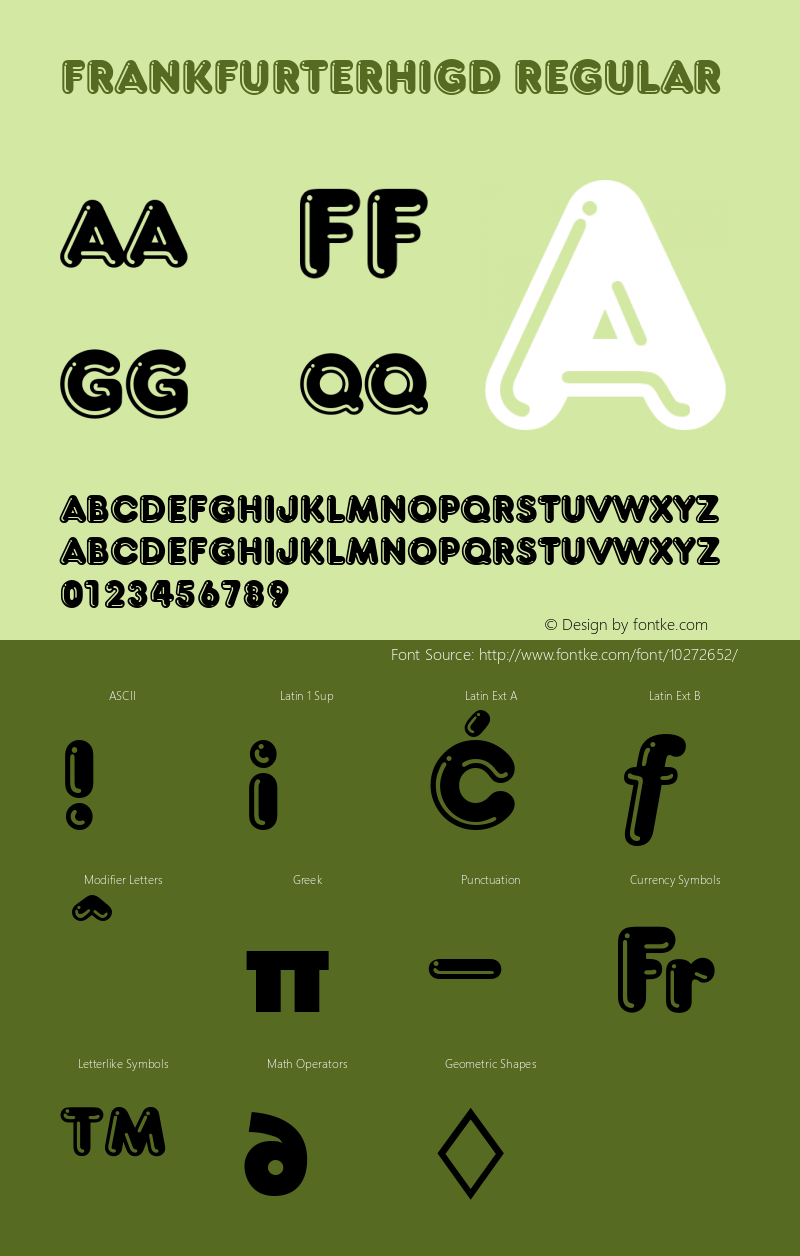 FrankfurterHigD Regular Version 001.005 Font Sample