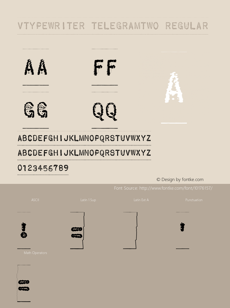 VTypewriter TelegramTwo Regular 001.000 Font Sample