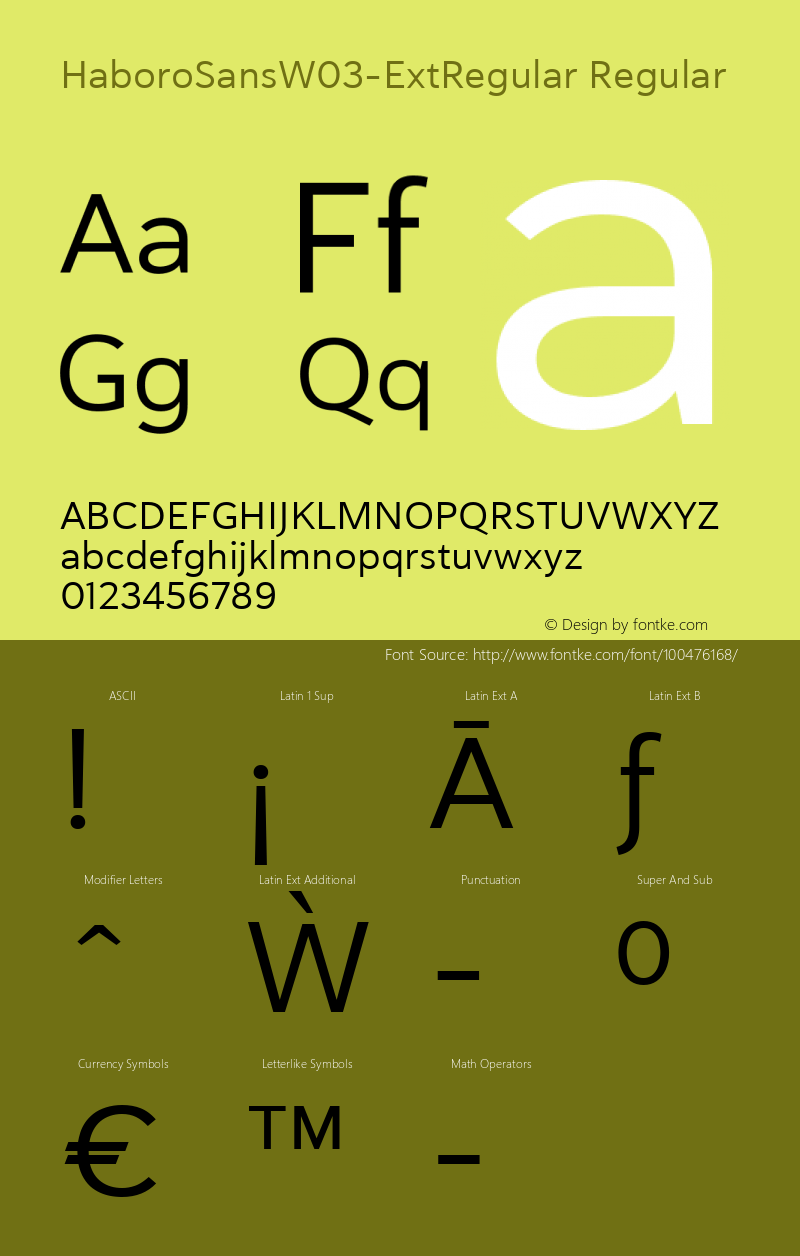 Haboro Sans W03 Ext Regular Version 1.00 Font Sample