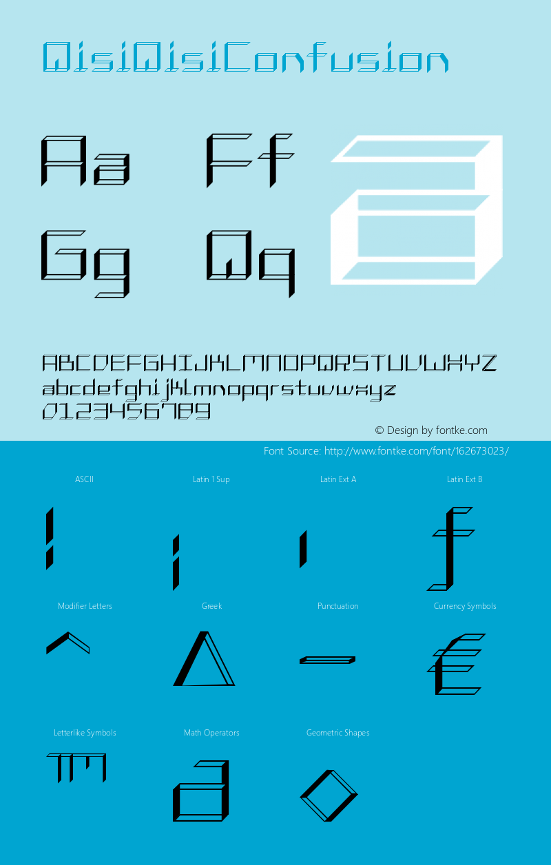 QisiQisiConfusion 常规 Version 1.00 Font Sample