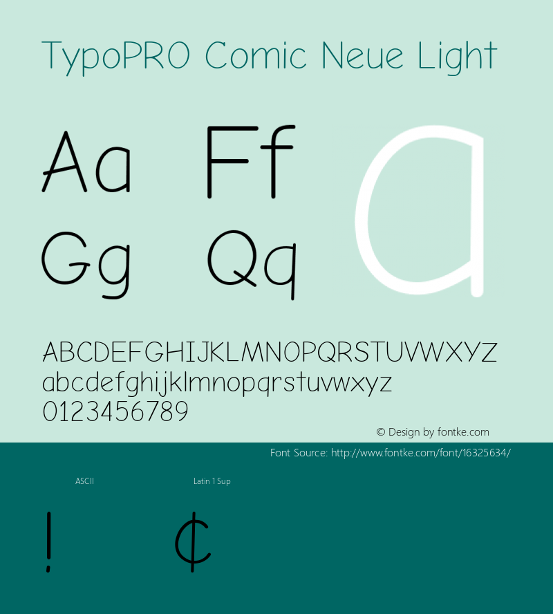 TypoPRO Comic Neue Light Version 1.000 Font Sample