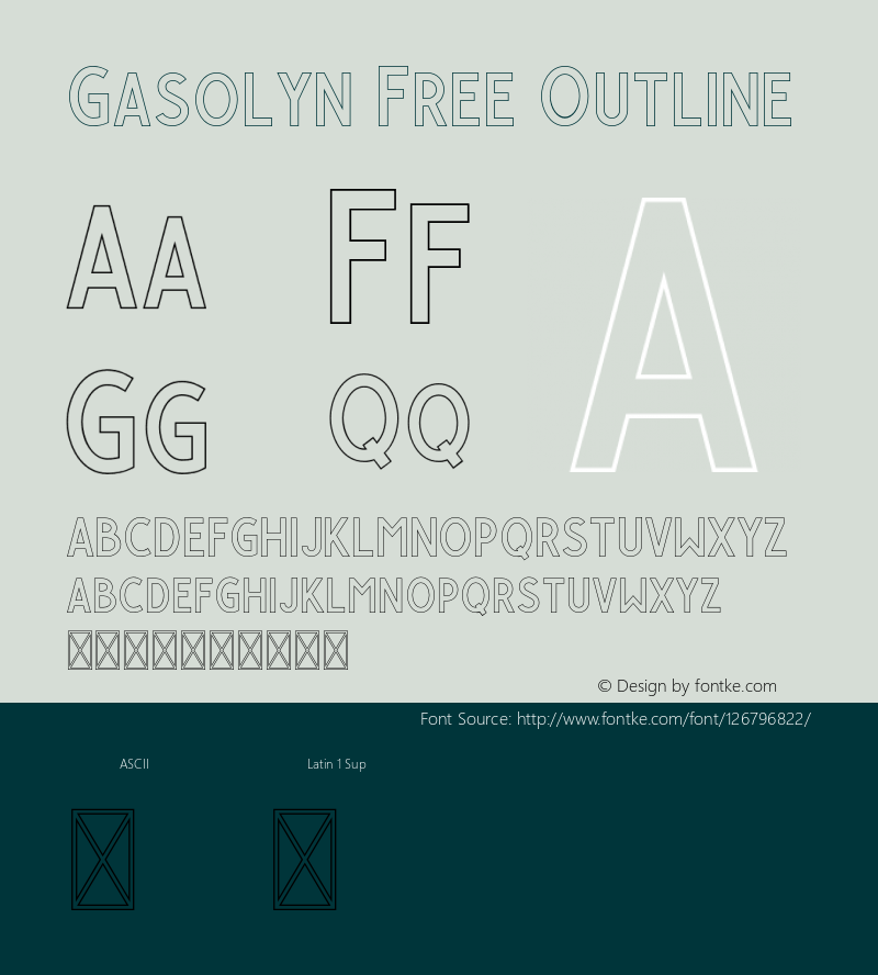 GasolynFree-Outline 1.0 Font Sample