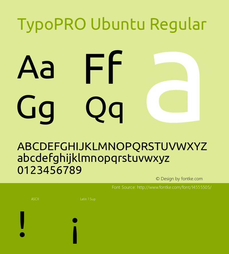 TypoPRO Ubuntu Regular Version 0.80 Font Sample