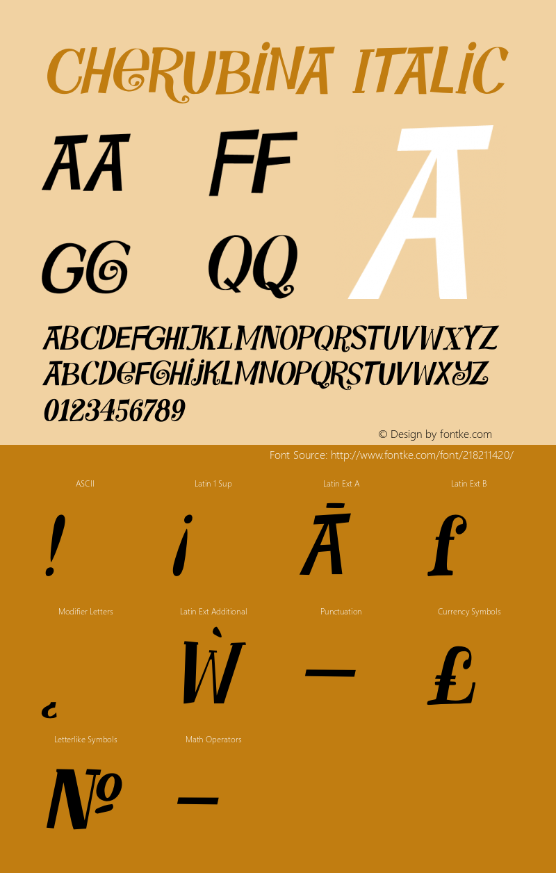 Cherubina Italic Version 1.000图片样张