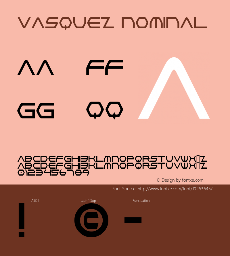 Vasquez Nominal 0.95 | Stopped design because of a small bug - contact me if you want to finish it | Font Sample