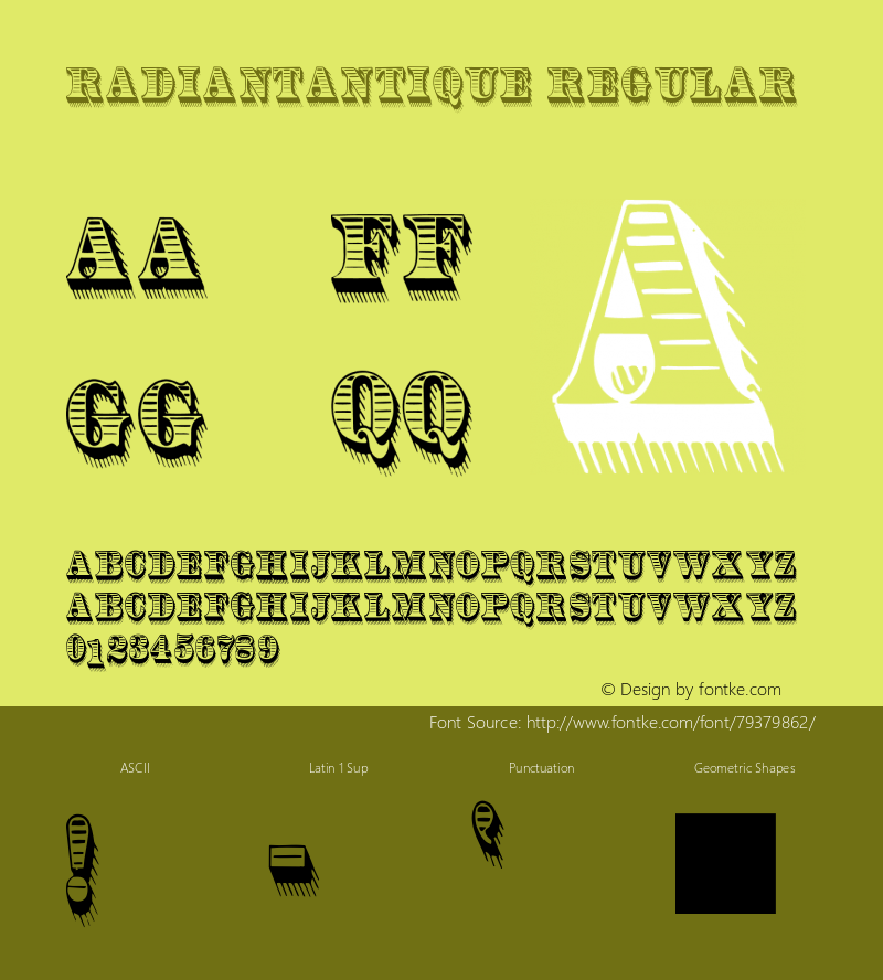 RadiantAntique Regular 001.000 Font Sample