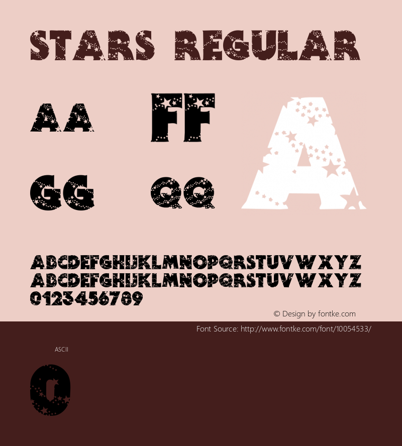 Stars Regular Macromedia Fontographer 4.1 2000-09-17 Font Sample