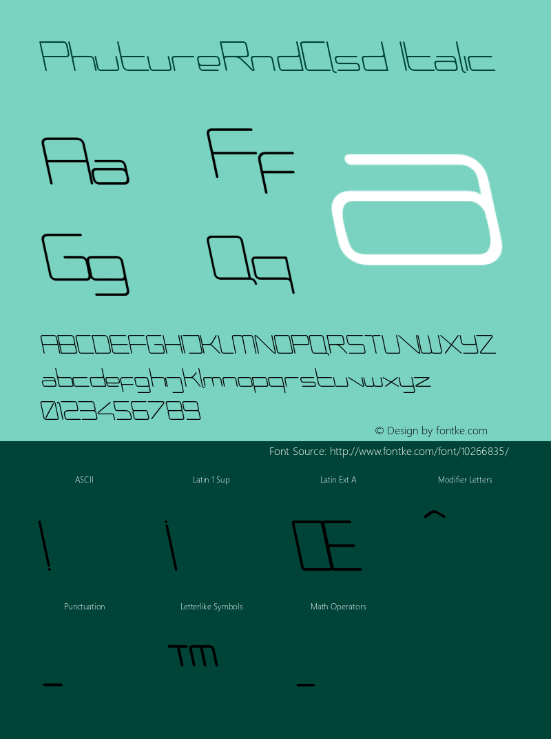 PhutureRndClsd Italic 001.000 Font Sample