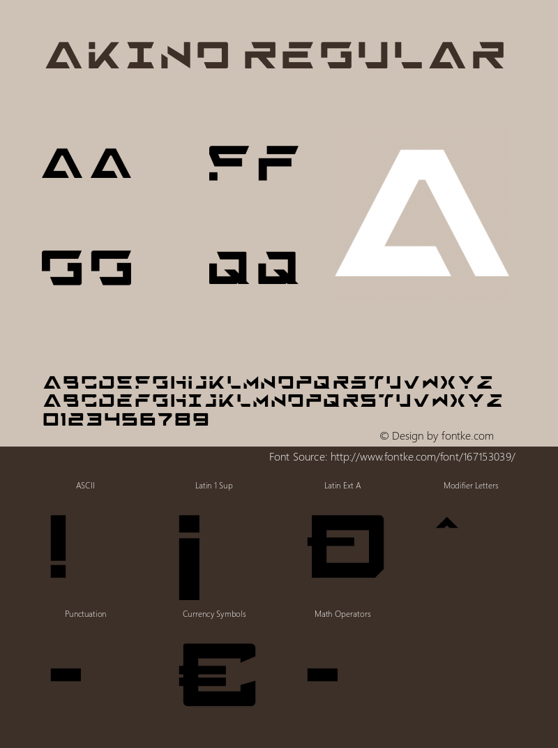 Akino Version 1.00;June 8, 2021;FontCreator 12.0.0.2546 64-bit Font Sample