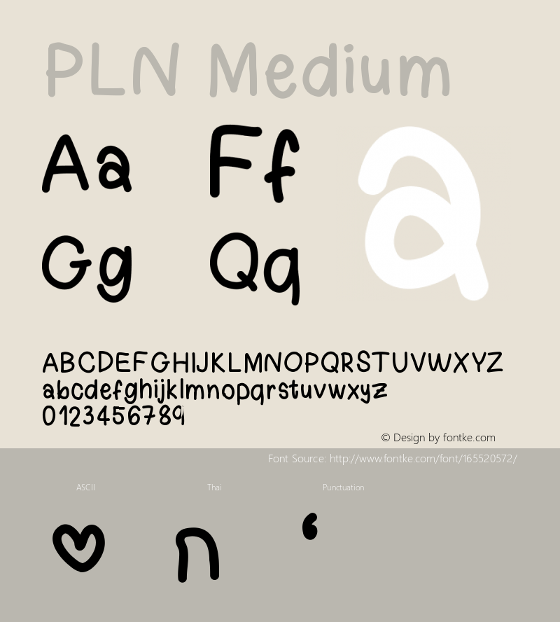 PLN Version 001.000 Font Sample