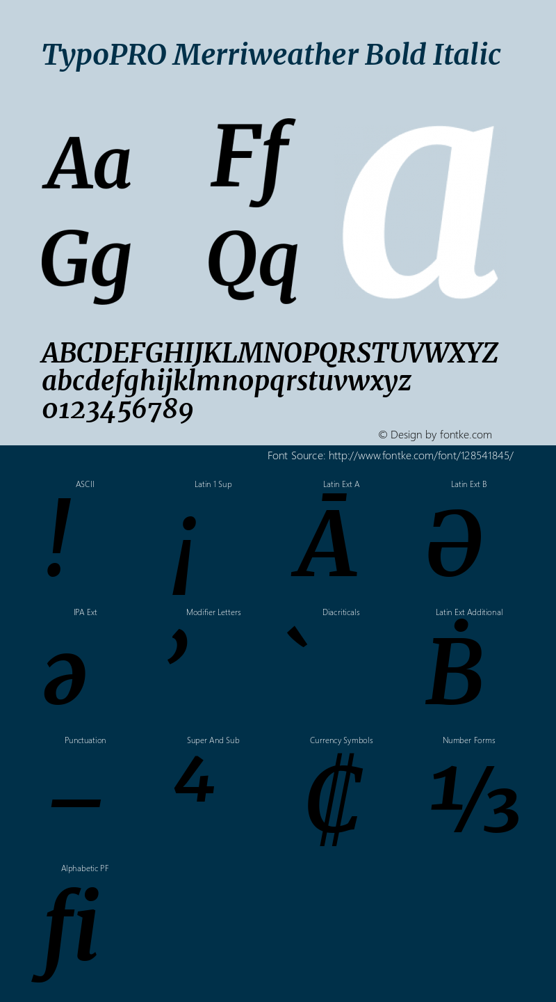 TypoPRO Merriweather Bold Italic Version 2.002 Font Sample