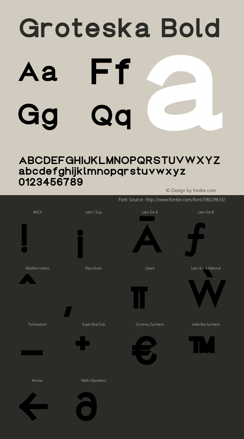 Groteska Bold Version 1.000 Font Sample