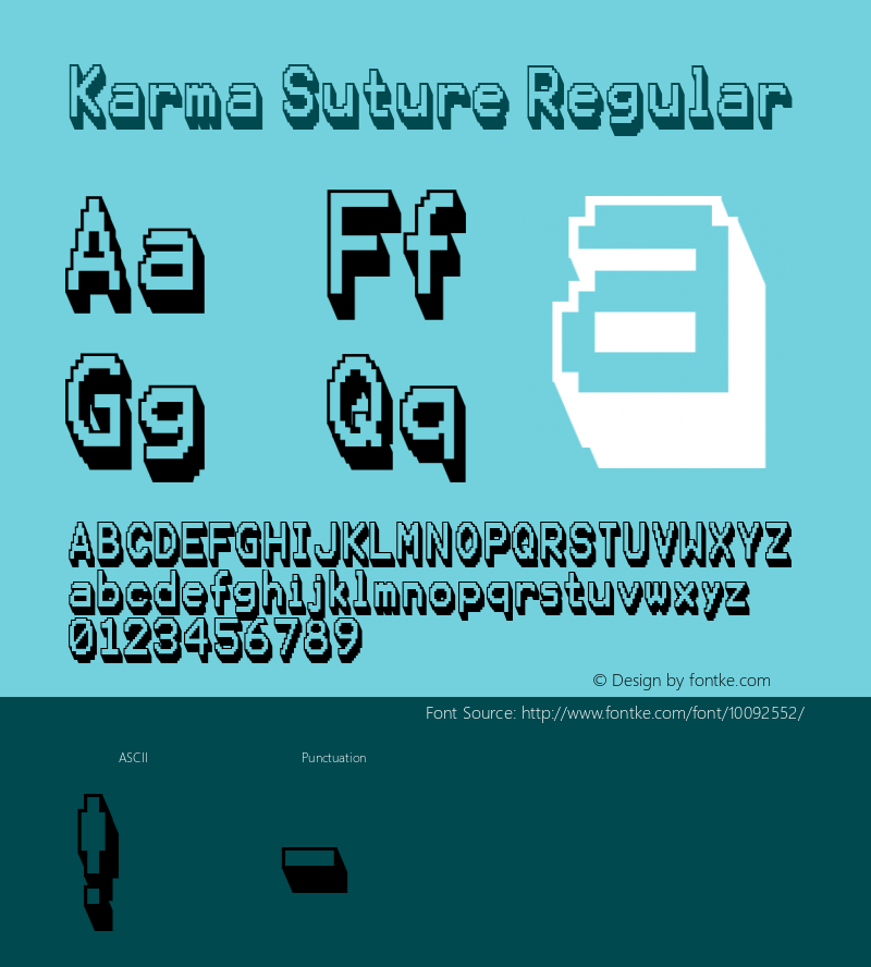 Karma Suture Regular Version 1.0; 2001; initial release Font Sample