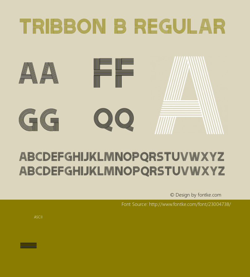 Tribbon B Version 1.0 Font Sample