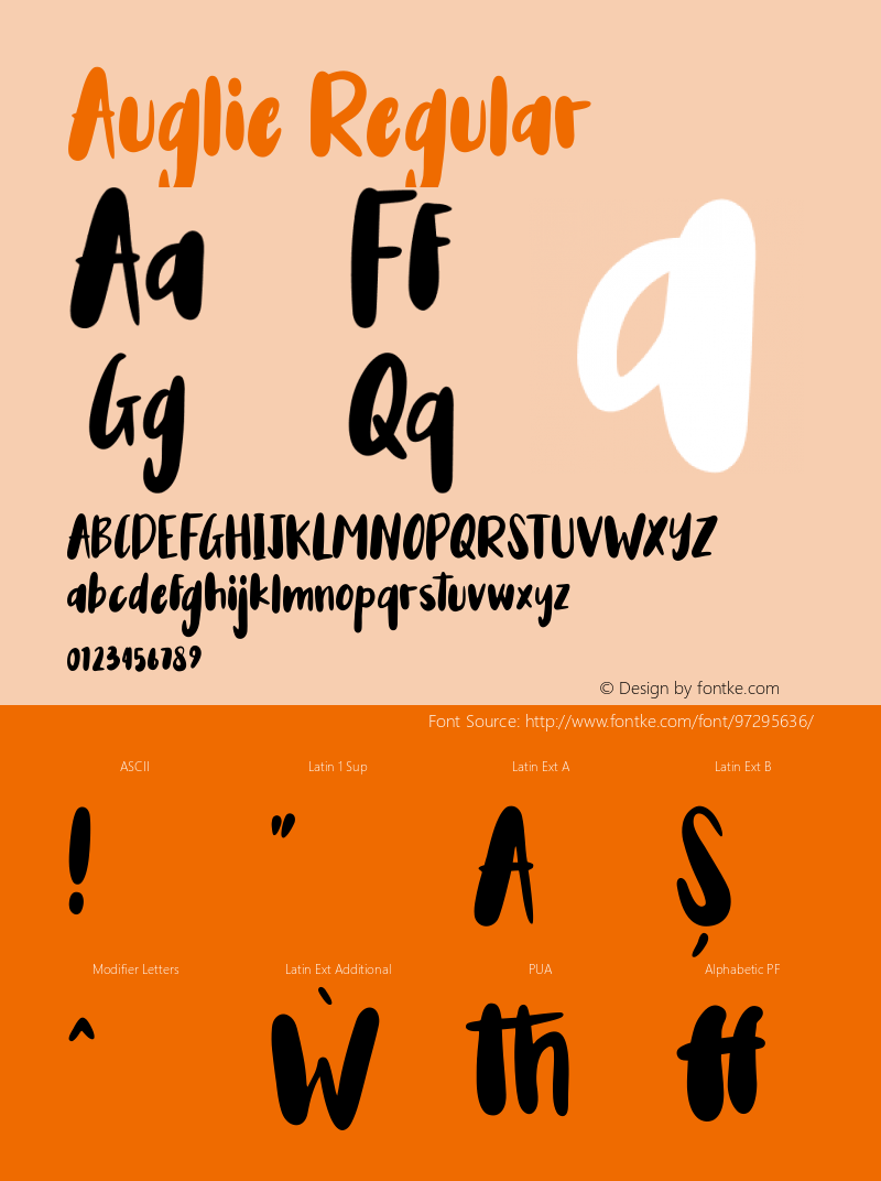 Auglie Version 1.000 Font Sample