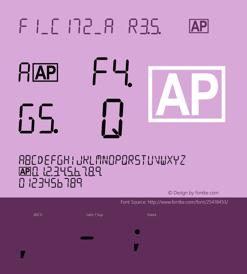 F1_C172_A V3.00 Dec 30, 2006 Font Sample