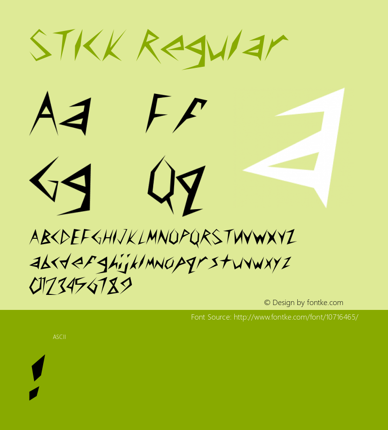 STICK Regular Unknown Font Sample