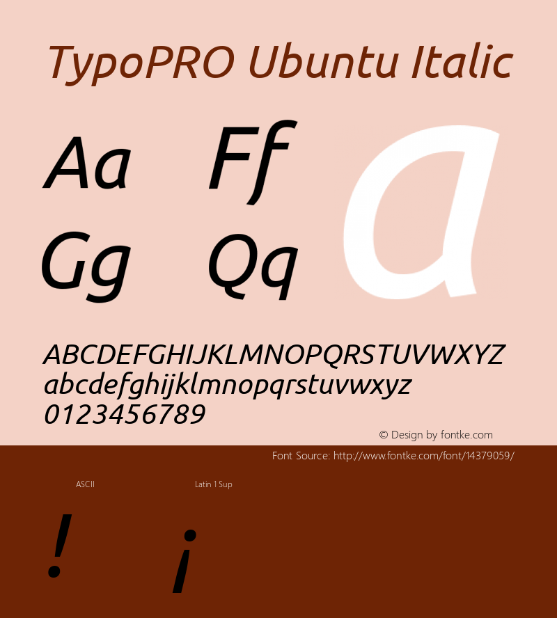 TypoPRO Ubuntu Italic Version 0.80 Font Sample