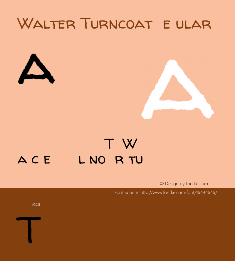 Walter Turncoat Regular Version 1.000 Font Sample