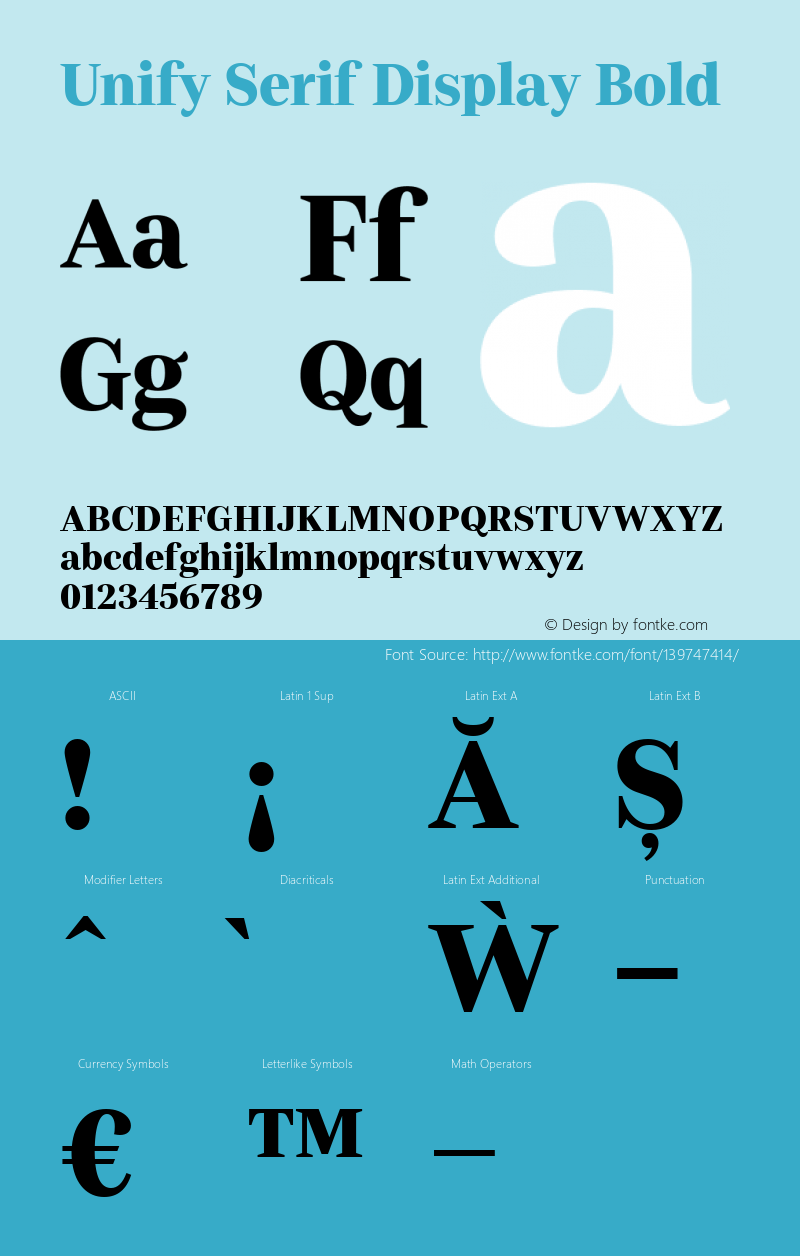 Unify Serif Display Bold Version 1.002 Font Sample