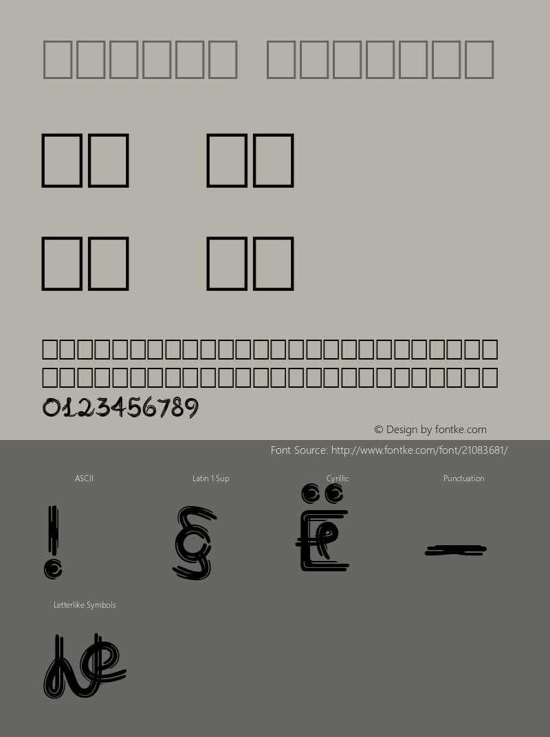 Burlak Version 1.0; 2001; initial release Font Sample