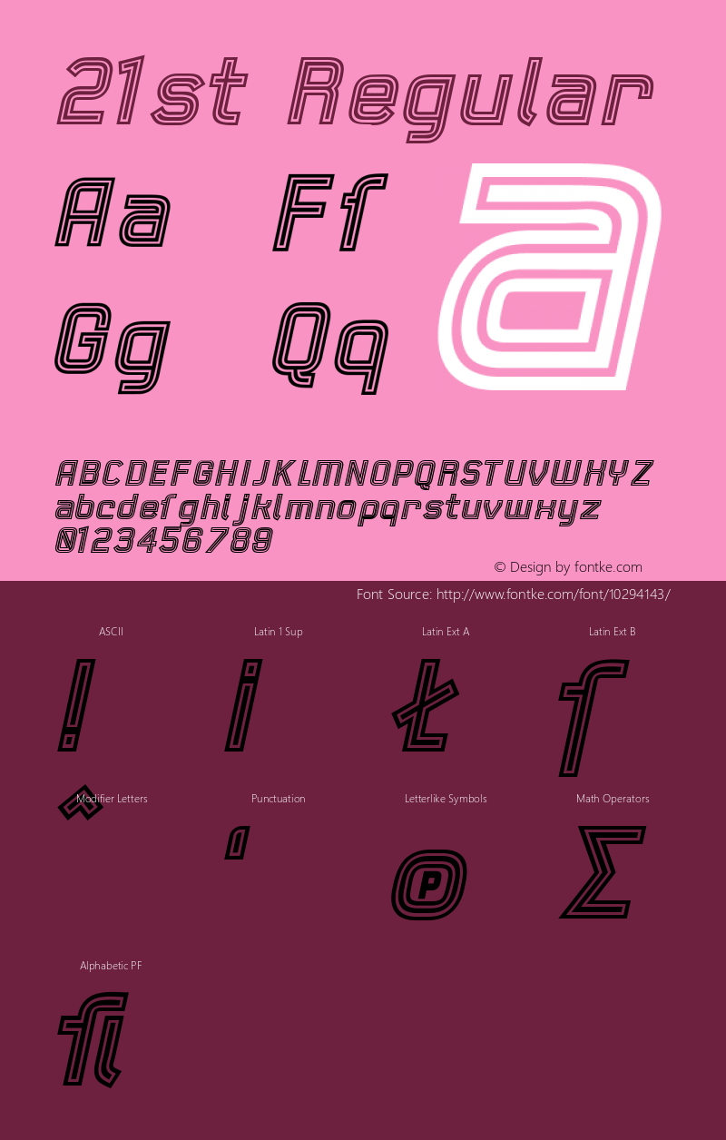 21st Regular 001.000 Font Sample