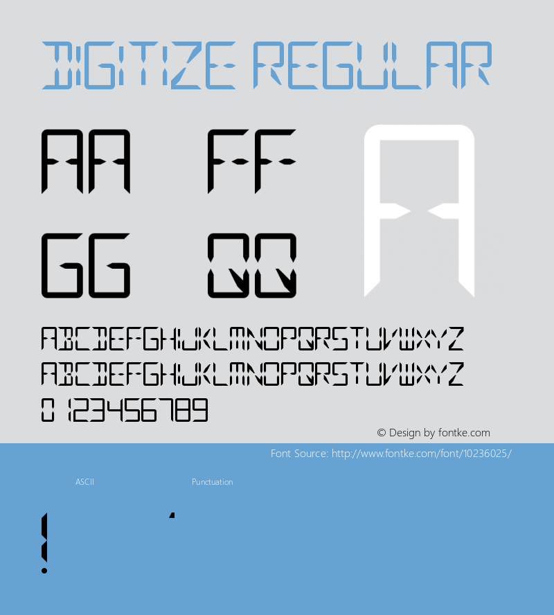 Digitize Regular Version 1.0 Font Sample